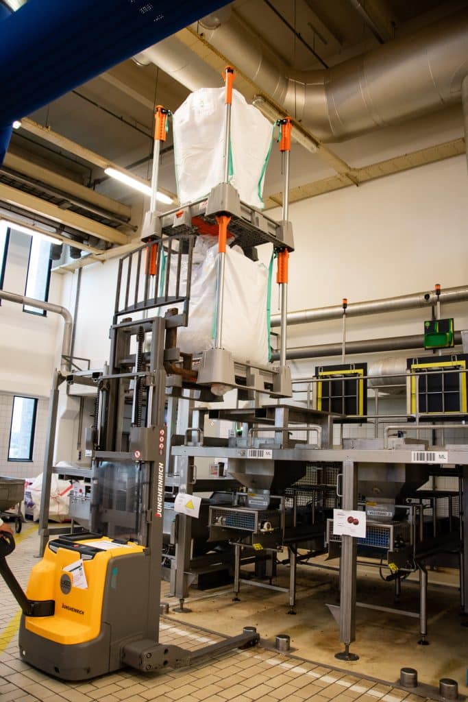 Neva in production flow; big bag handling system Neva